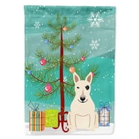 Carolines Treasures BB4263Chf Merry Christmas Tree Bull Terrier White Flag Canvas Размер на къщата Голям, многоцветен