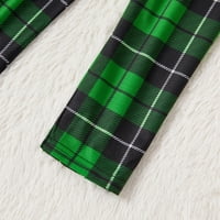 Absuyy Pary-Child Nightclothes Sets-топло отпечатани пижами две части комплект домашно облекло Коледно зелено размер m