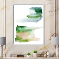 Дизайнарт 'синьо зелено и розово петна облаци' модерна рамка платно стена арт принт