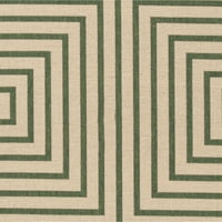 Linden Amelia Geometric Squares Area Rug, Cream Green, 4 '6'