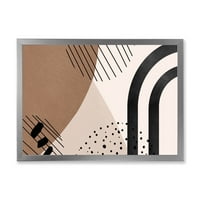 Дизайнарт 'абстрактни форми от слонова кост и форми в Теракота' модерна рамка Арт Принт