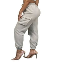 Lumento дамски товарни панталони с висока талия джогинг панталон с твърд цвят суиптове за жени атлетични панталони шезлон