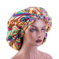 Cxda жени африкански флорален печат кръгла капачка двоен слой широк лент за сън грим капак