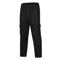 Homadles товарни панталони за мъже- Работа устойчива на абразия памук ежедневно реално приспособяване с джобове разтягане на солидни мъжки суиптове за черно xxl