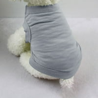 Кучешки дрехи за малки кучета мека удобна тениска котка куче дишаща печатница кученце риза сладък домашен любимец сив среден