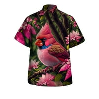 Мъжки ризи мъжки ежедневни с къс ръкав Пролет Лято изненадващ врат 3г печатни ризи мода блуза ризи Плажно облекло хавайска риза за мъже