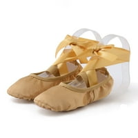 dmqupv малки момичета дантелени обувки балетни обувки пръсти на закрито йога тренировъчни обувки Toddler Girl Shoes Shoes Khaki 11