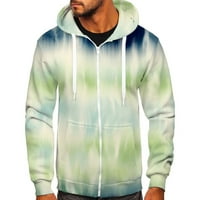 Lilgiuy Men Sports Fitness Sweatshirt Fashion Fashion Long Grade Coodies Full Zip Gradient Tie-Dye Print Jacket Fall Winter Небрежни свободни върхове