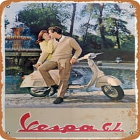 Метален знак - Vespa G.L. Scooter - Vintage Rusty Look