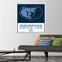 MEMPHIS GRIZZLIES - Плакат за стена с лого с магнитна рамка, 22.375 34