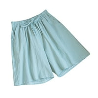 Honeeladyy Lounge Pant с джобове Женски летен памучен памучен коноп широки панталони за крака, разхлаждащи се диша с джоб