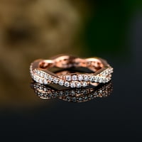 Пермонт Пермонт 18К розово злато покритие усукан ред пръстен