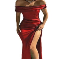 Abtel жени дълга рокля с къс ръкав Макси рокли Бохемски летен плаж Sundress Ladies Sexy Party Wine Red S