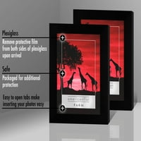 AmericanFlat Рамка за картини, MDF Wood and Plexiglass, портрет и ландшафтен дисплей, черен, опаковка