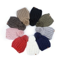 Цветна плетена вълна шапка детска зимна корейска версия сгъстена пуловерна капачка вълна опростена модна топла капачка
