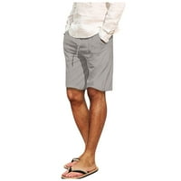 Готини и ежедневни вибрации himiway мъжки панталони спално облекло за мъже Естествени ленени панталони за мъже съвременни удобни качествени меки ленени джобни цветове къси панталони сиво 3xl