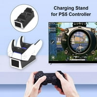 Зарядно за DualSense Dual USB тип C Зареждаща станция Слър Сълта с индикаторна светлина за PlayStation PS Безжичен контрол