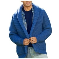 Sngxgn мъжки бутон с дълъг ръкав надолу с леки мъжки пуловер, син, син, размер xl