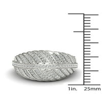 3 8кт ТДВ диамантен с Стерлинг Сребърен моден пръстен
