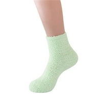 Зимни Бонбони Цвят Тръба Чорапи Коралови Чорапи Подови Чорапи Плътен Цвят Топли Чорапи