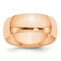 Сари и неща 10к Розово злато половин кръгла лента пръстен размер 8