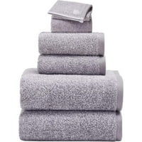 Мъжки Кърпи за баня 6-парче комплекти за баня-пръстен завъртяна памучна кърпа комплект-Хедър Грей