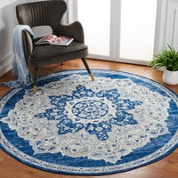 Brentwood Dimitri Floral Bordered Area Rug, 6'7 6'7 кръг, Navy Grey