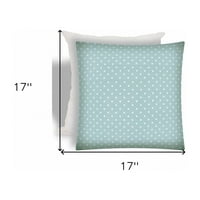 Homeroots 2. In. Seafoam & White Zippered Polka Dots Хвърлете вътрешна и на открито възглавница