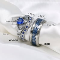 Ringheart съвпадащи пръстени негови и нейните пръстени двойка пръстени Claddagh Ring Wedding Ring Sets за него и нейните дамски комплекти пръстени за мъже сватбена лента