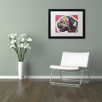 Търговска марка изобразително изкуство профил мастиф платно изкуство от Дийн Русо, бял мат, черна рамка