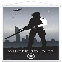 Marvel Comics - Зимен войник - Минималистичен плакат за стена с дървена магнитна рамка, 22.375 34