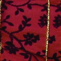 ХОРАТА НА ЛЕБНАТА Червена и черна флорална кабелна занаятчийска лента 2 ярда