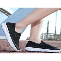 Увиване на мъжки маратонки Мреша обувки за ходене леки обувки за бягане Мъжки апартаменти Комфортно маратонка приплъзване на дишащо черно бяло 10.5