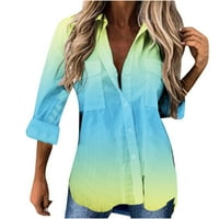 Levmjia дамски жилетка Clearance Fall Casual Blouse Tops Printed Long Downe Collar Cardigan за жени