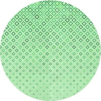 Ahgly Company Machine Pashable Indoor Round Transitional Mint Green Area Cugs, 5 'кръг