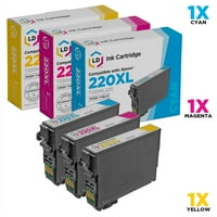 Преработен Епсон 220хл комплект касети хай включва: Т220хл Циан, Т220хл магента и Т220ХЛ420