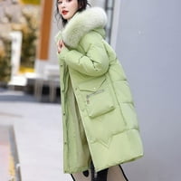Dabuliu дълго памучно палто жени вълнена яка с качулка памучно яке топло памучно подплатено яке жени зимни зимни палта