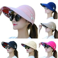 Limei Sun Hat for Women, лятото на жените празна горна шапка дишащ сгъваем голям ръб бейзболна шапка