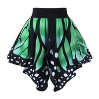 Женски поли с пеперуда печат Модни момичета с висока талия пола за плисирана пола