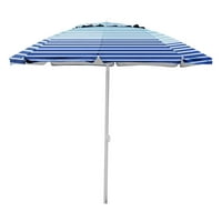 Карибски Джо плажен комплект: столове и плажен чадър-синя зелена ивица
