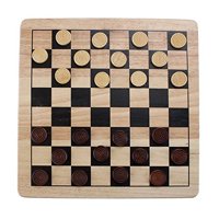 Brybelly 2-in-checkers & Tic-tac-toe Game Set-обратима, изцяло натурална дъска за дърво с дървена, класическа семейна игра