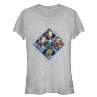 Junior's Marvel Avengers: Endgame Hero Square Graphic Tee Athletic Heather Small