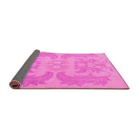 Ahgly Company Indoor Rectangle Abstract Pink Modern Area Rugs, 4 '6'