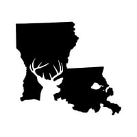 Louisiana Deer State Sticker Decal Die Cut - самозалепващо винил - устойчив на атмосферни влияния - направен в САЩ - много цветове и размери - Ловен лов на лов на ловни пушки LA