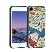 Съвместим с калъфа на телефона на iPhone, Whale-111-2-Case Men Women, Гъвкав силиконов шоков калъф за iPhone 7