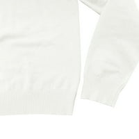 Мъжки ризи Мода Екипажа врата Дълъг ръкав клирънс Мъжки Дълъг ръкав екипажа врата Пуловер пуловер Плътен цвят Топ бял