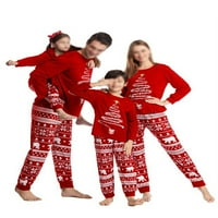 Noilla Mommy Dad Child Nightwear Crew Loungewear Съответстващи семейни пижами комплект еластична талия Коледа PJ комплекти червена мама 4xl