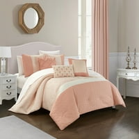 Шикочен дом IMA 6-Piece Jacquard Comforter Set, King, Blush