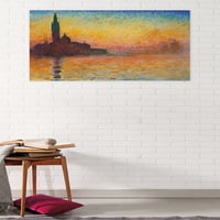 San Giorgio Maggiore при здрач от плакат на Caude Monet Wall, 22.375 34