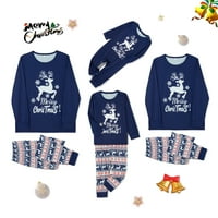 Коледна пижама за семейство, съвпадащо с бебешки ромпер елен буква за снежинка, модел с дълъг ръкав и панталони за спално облекло